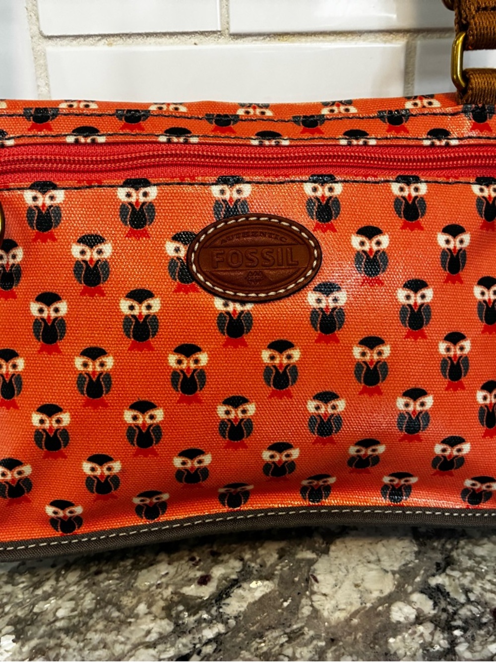Fossil Owl Print Crossbody - Picture 7 of 15
